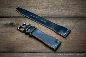 Shell Cordovan watch strap, Leather watch band, Pilot model, Handmade in Finland