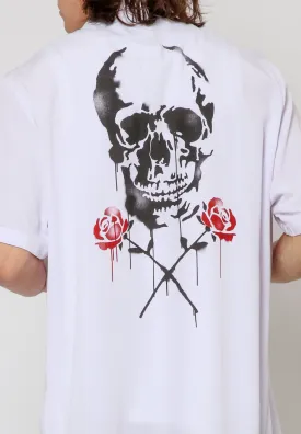 SKULL STENCIL SHIRT WHITE