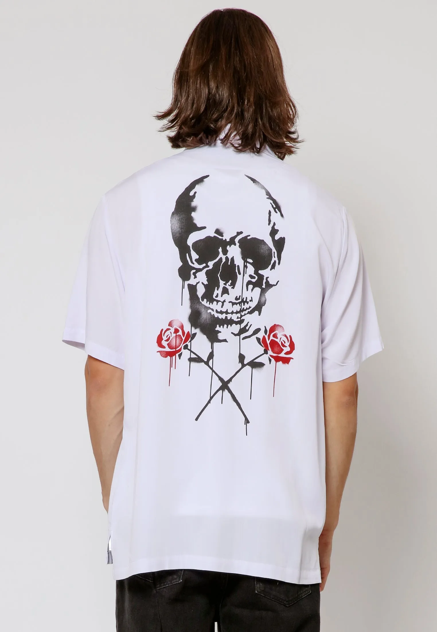 SKULL STENCIL SHIRT WHITE