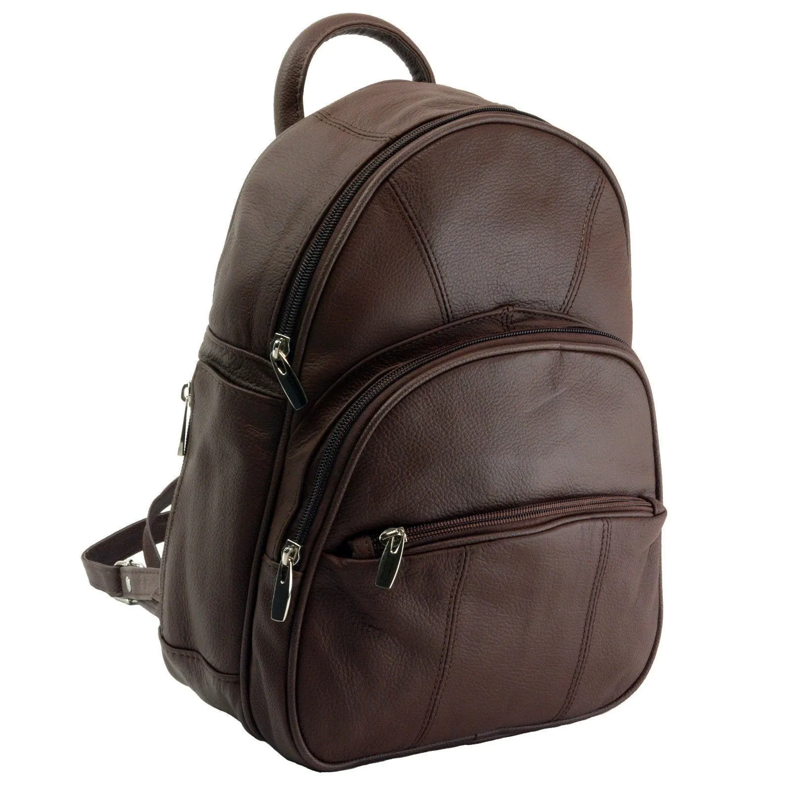 Sling Strap Multiple Pockets Organizer Leather Backpack