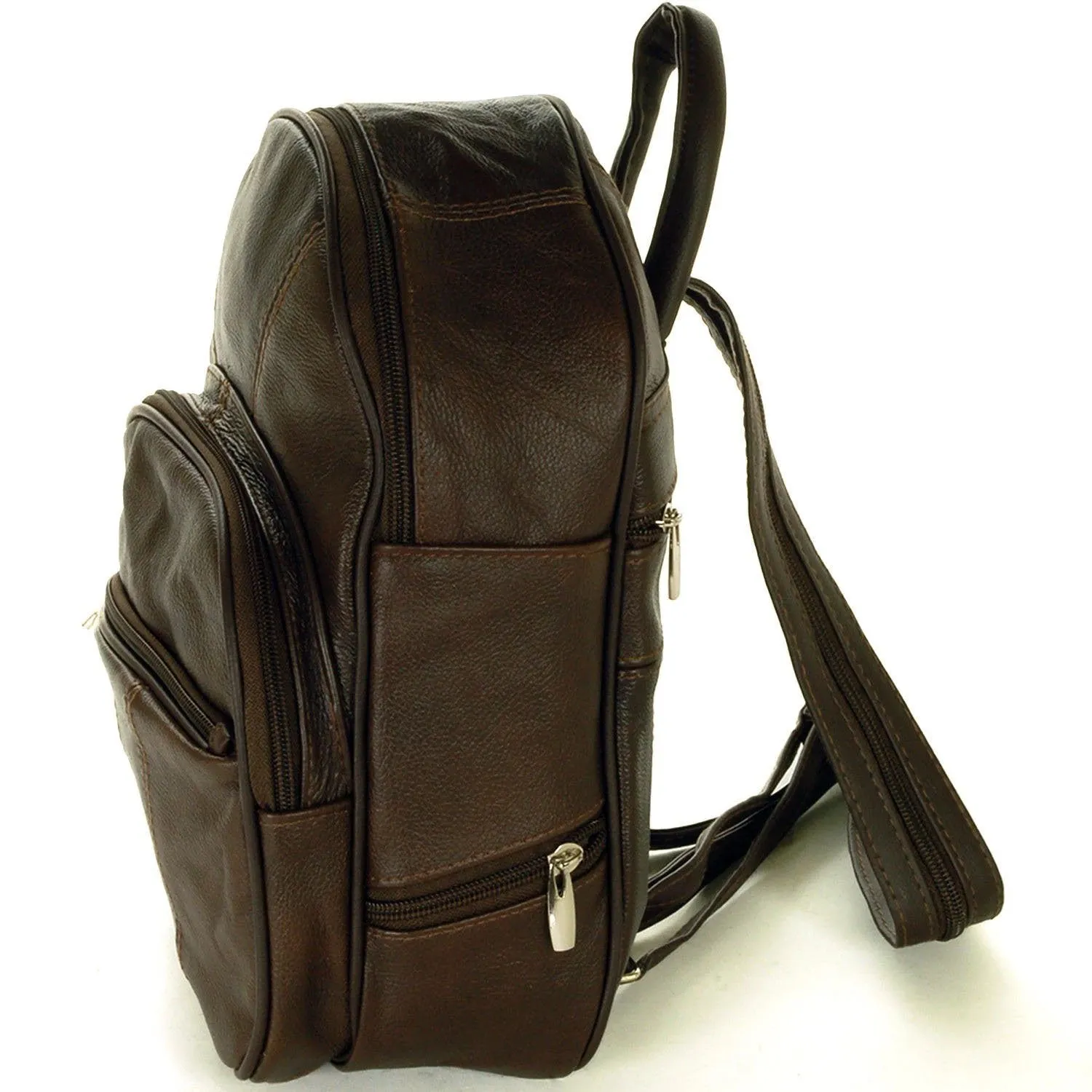 Sling Strap Multiple Pockets Organizer Leather Backpack