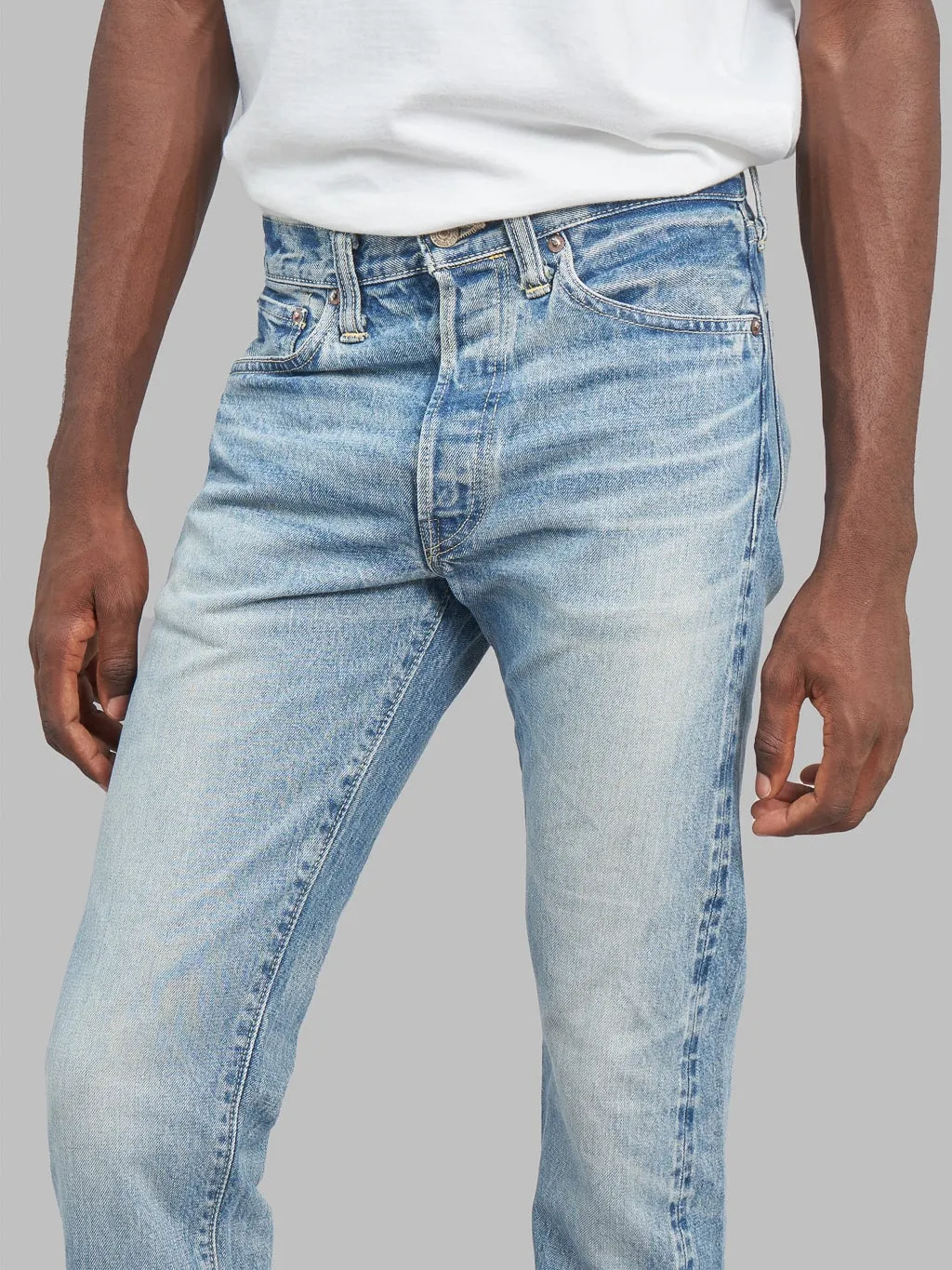 Sugar Cane "2021SW Model Stonewashed" 14.25oz Slim Tapered Jeans