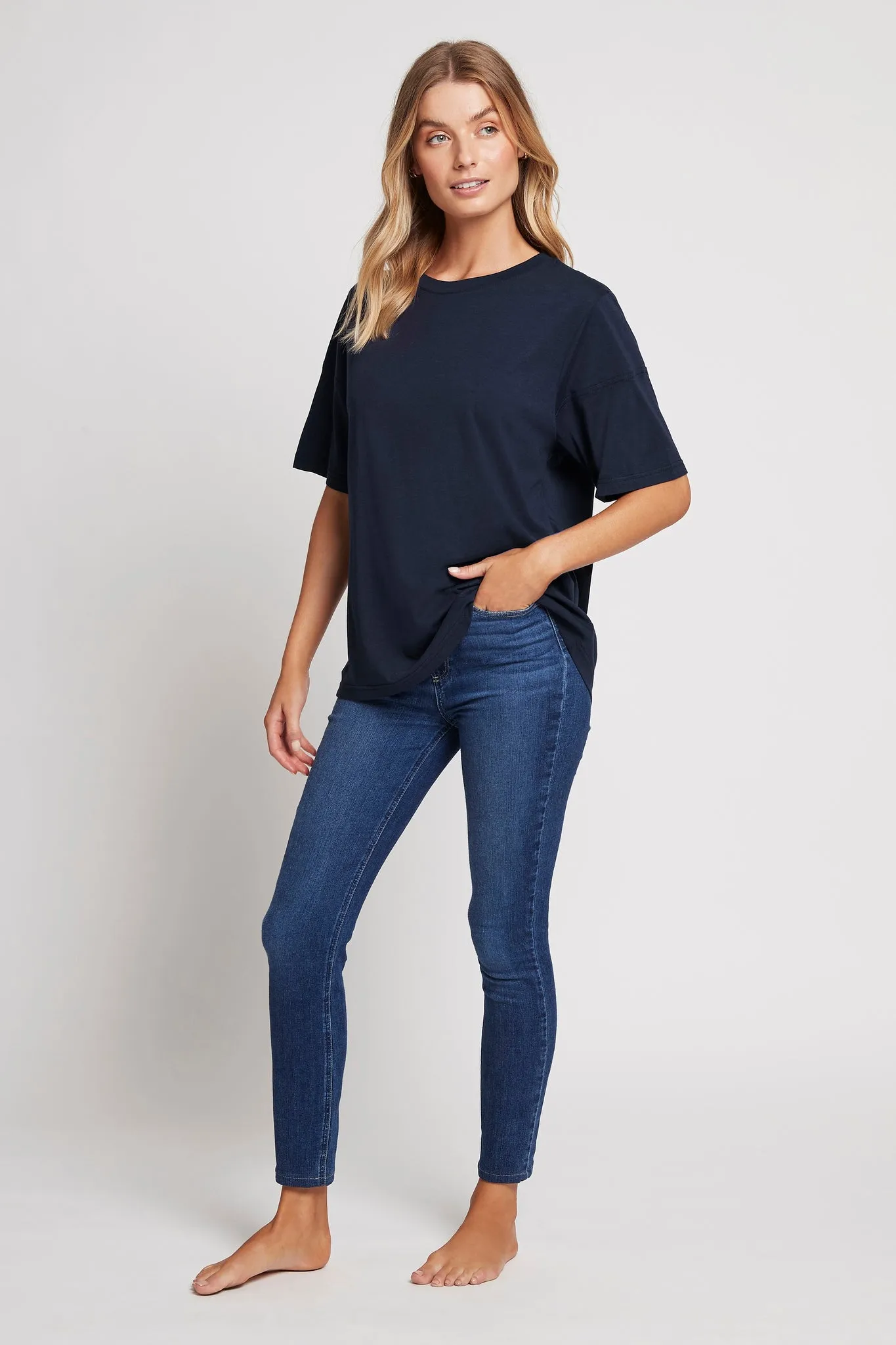 Tencel™ Oversized T-Shirt - Navy