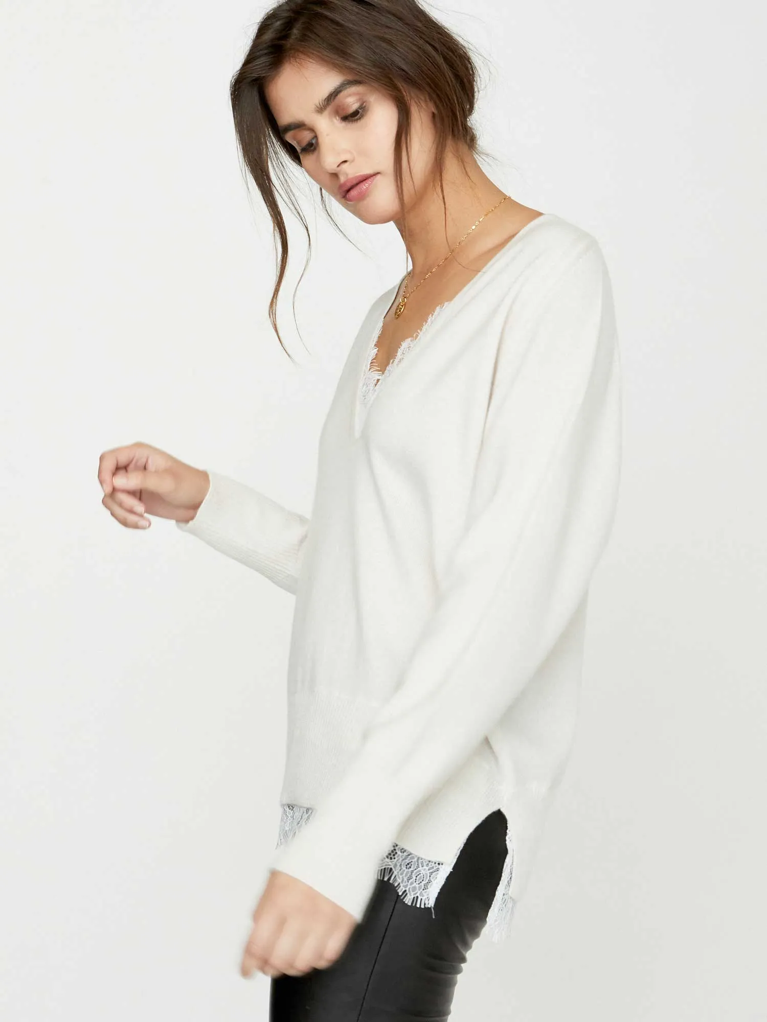 The Lace Vee Looker Pullover