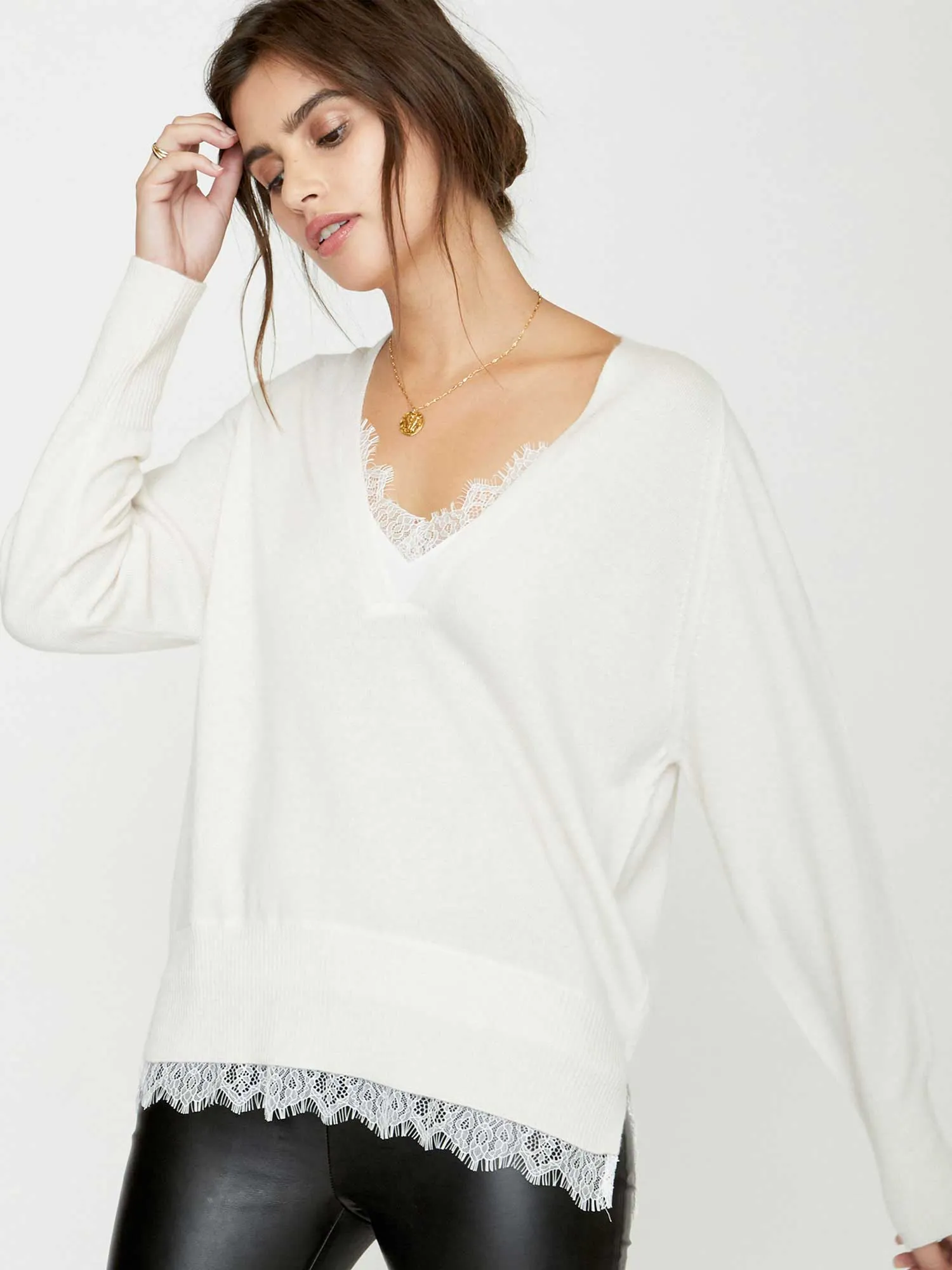 The Lace Vee Looker Pullover