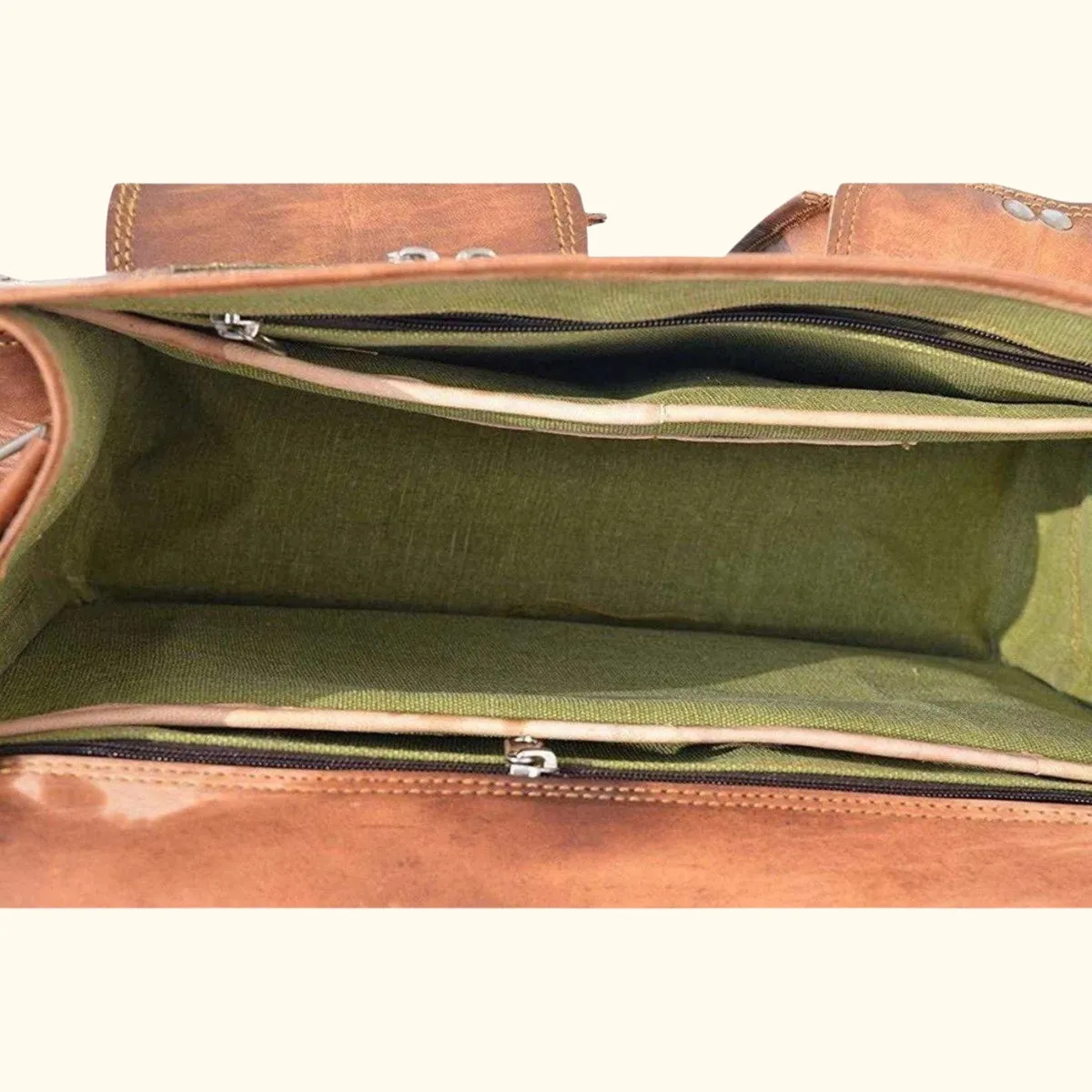 The Old Town - Vintage Leather Saddle Bag Briefcase