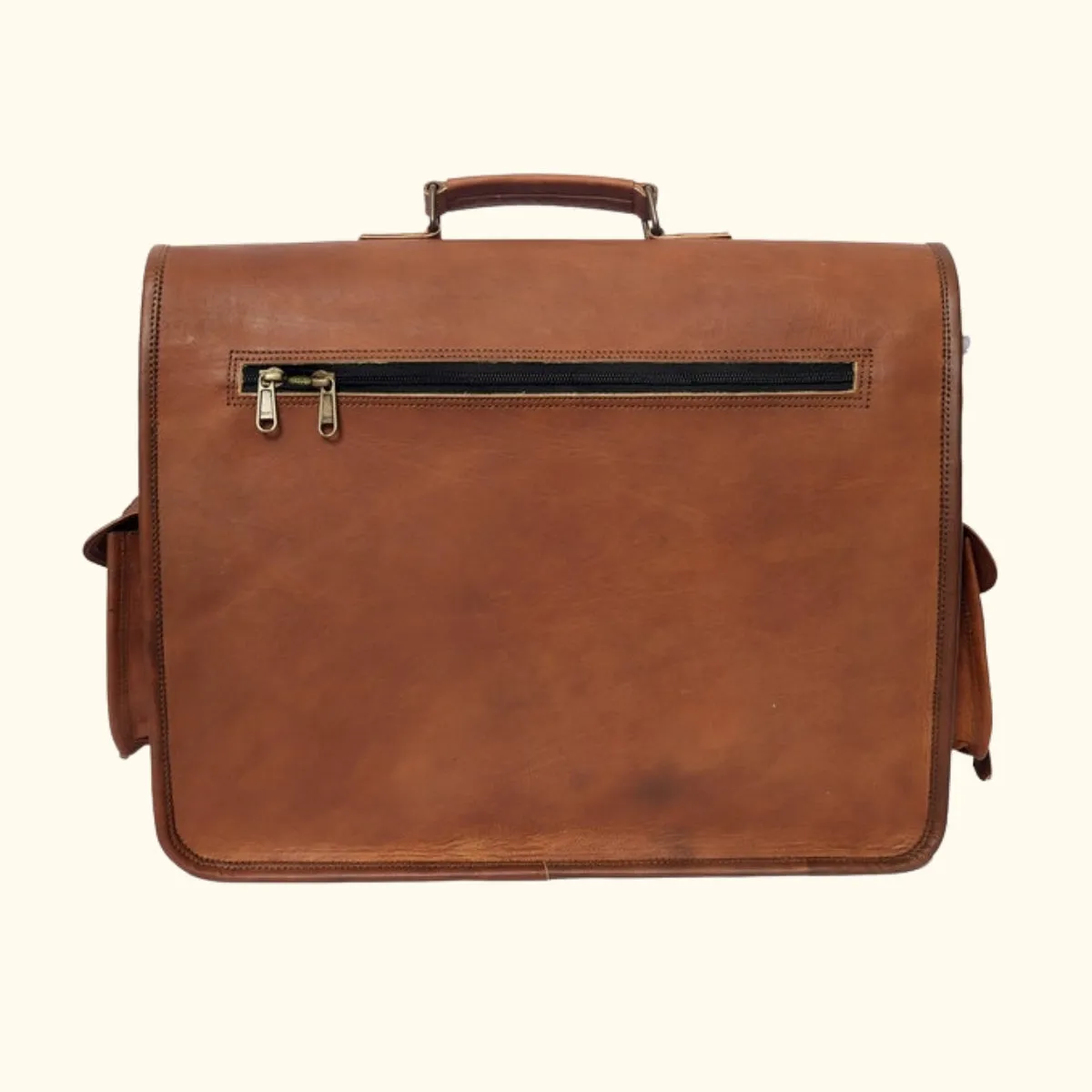 The Old Town - Vintage Leather Saddle Bag Briefcase