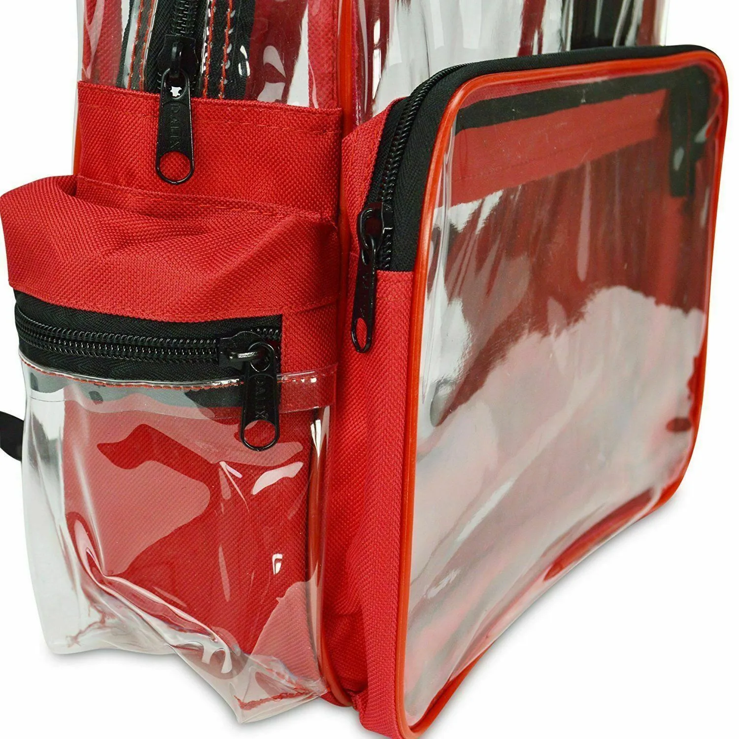 Travel Bag Unisex Transparent School Security Clear Backpack Red Plastic CBP