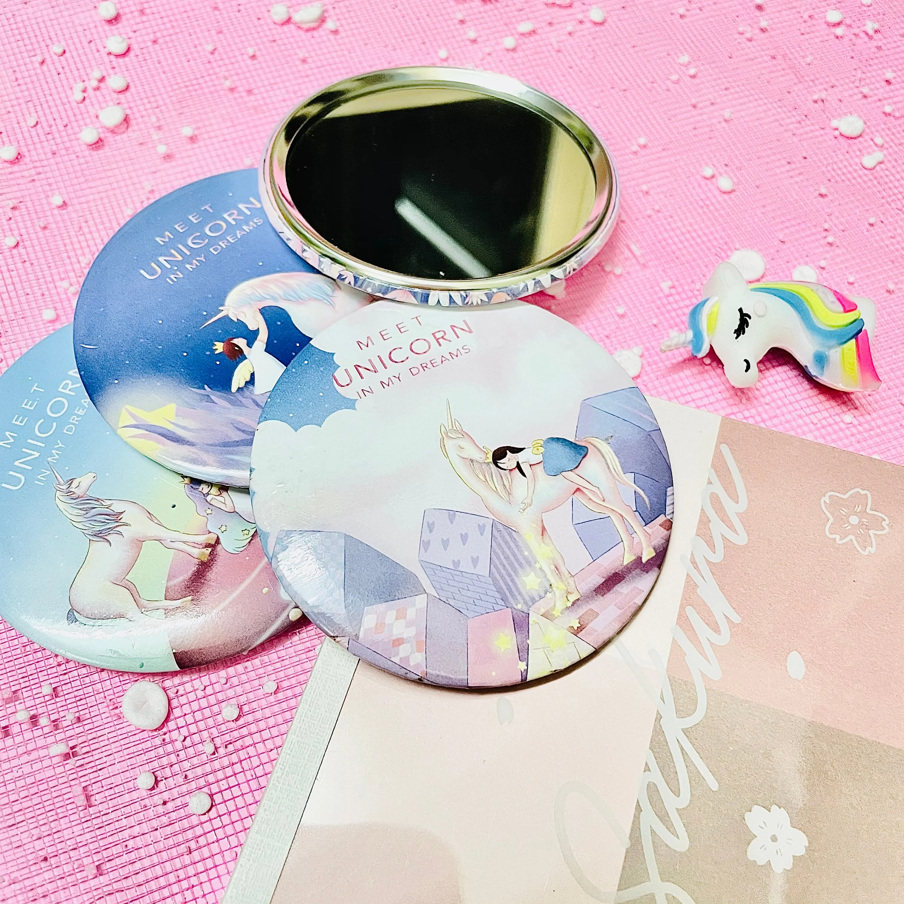 Travel Mirror - Round Unicorn