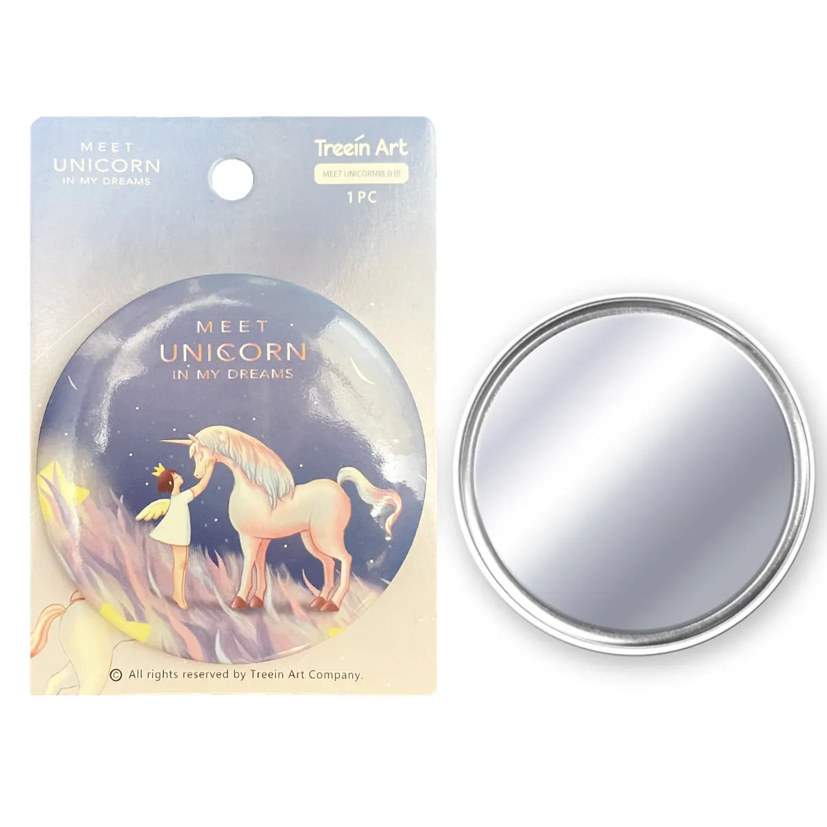 Travel Mirror - Round Unicorn