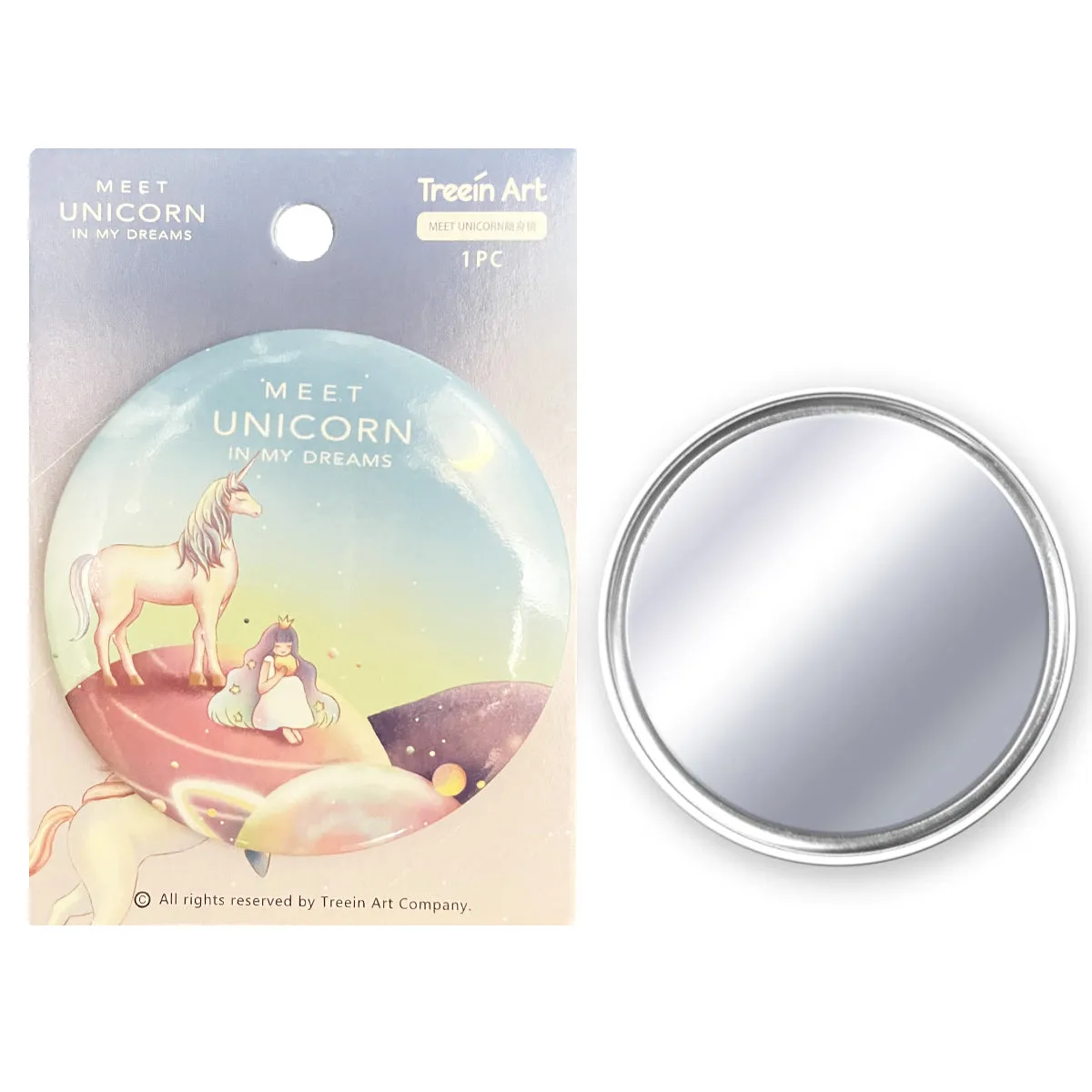 Travel Mirror - Round Unicorn