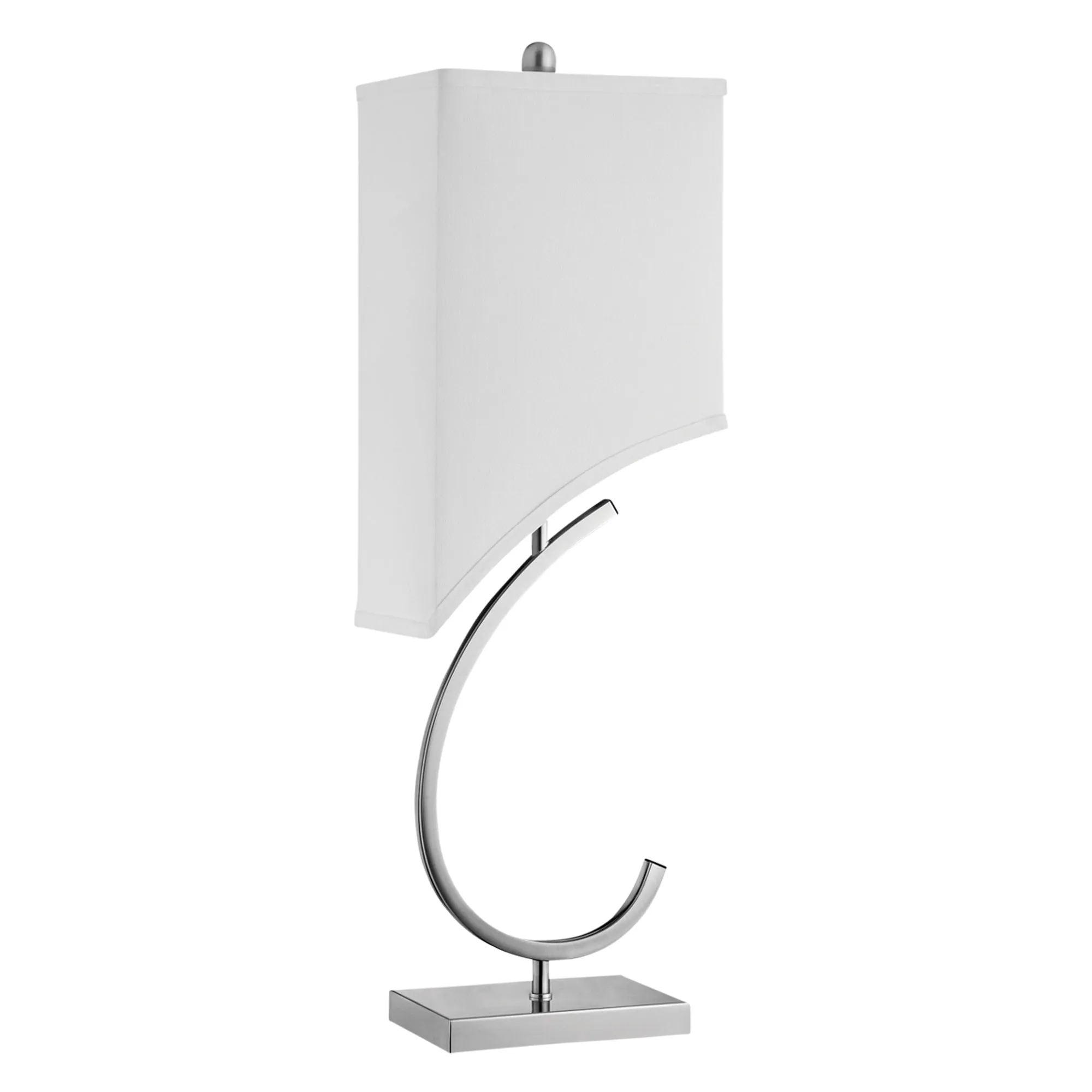 UEX7530 Mid-Century Modern Table Lamp 9.5''W x 7.5''D x 31''H, Brushed Steel Finish, Serenbe Collection