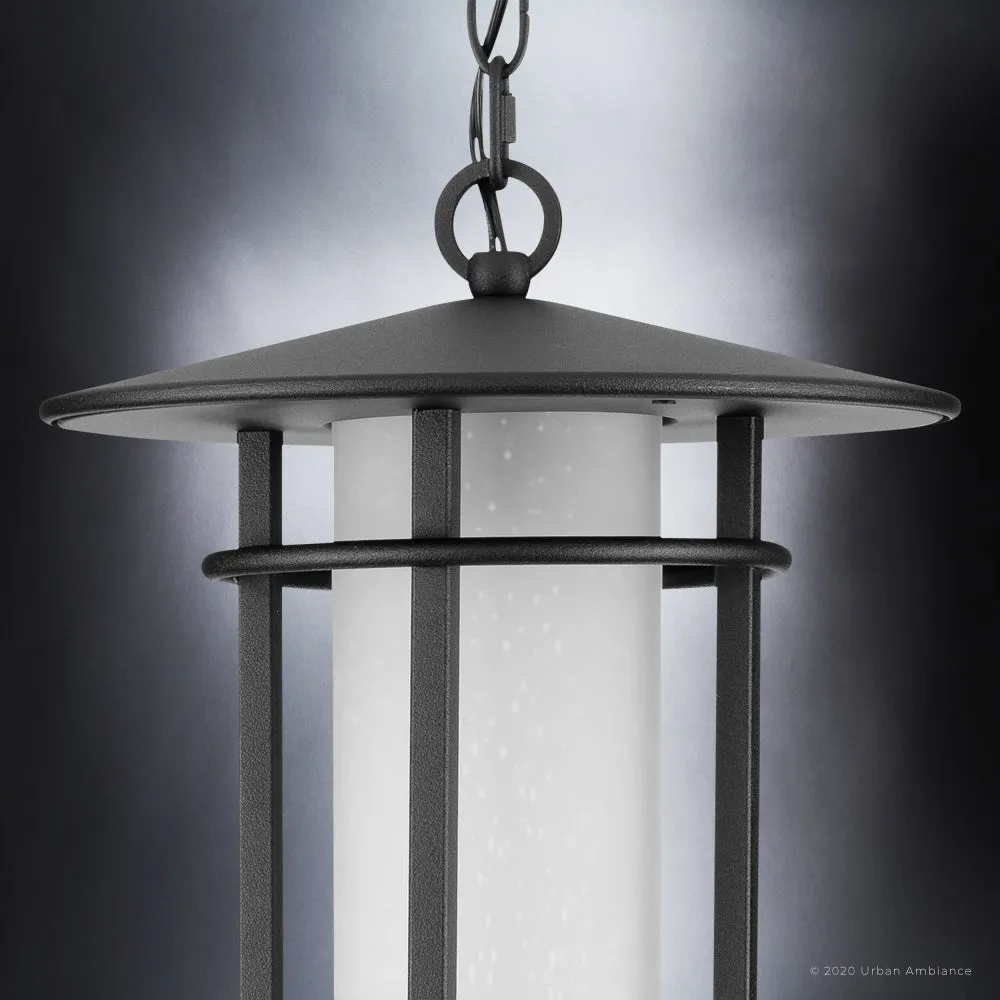 UHP1312 Mid-Century Modern Outdoor Pendant 16''H x 11.125''W, Midnight Black Finish, Riverside Collection