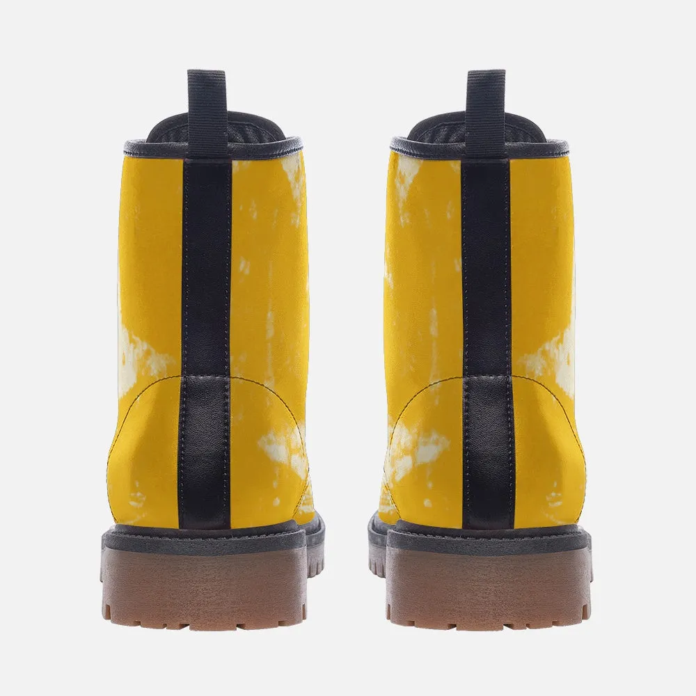 Vampire Art Grunge Stars Casual Leather Lightweight Boots - Yellow - US sizes