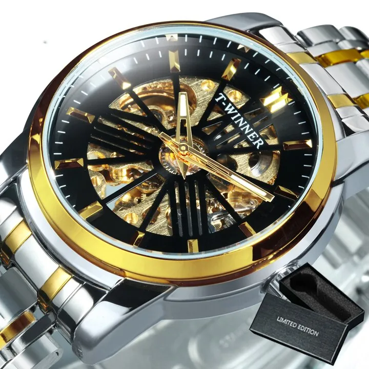 WINNER Classic Automatic Mechanical Skeleton Luminous Hands Watch 522