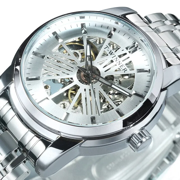 WINNER Classic Automatic Mechanical Skeleton Luminous Hands Watch 522