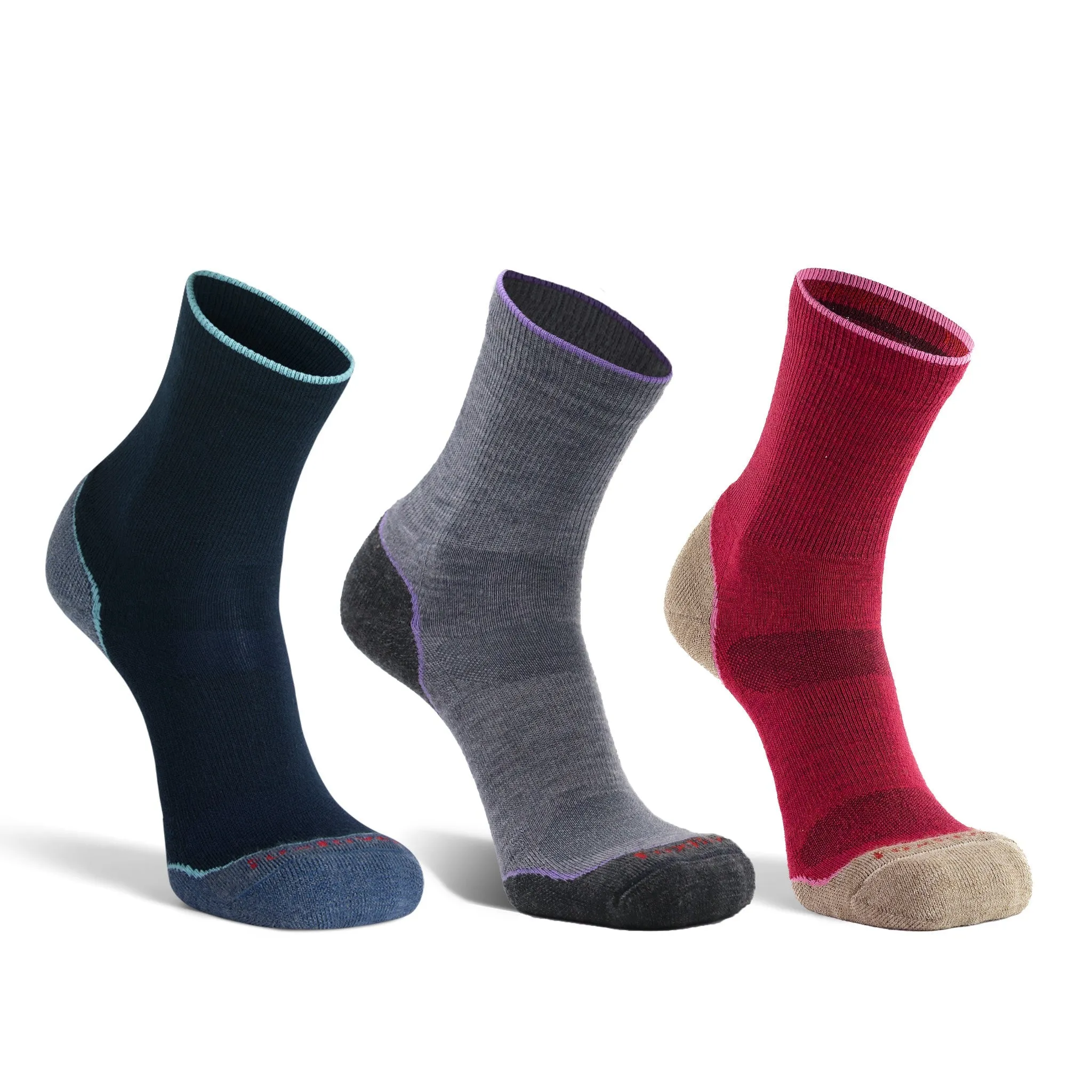 Women's Basecamp 2.0 Lightweight Crew Hiking Sock Bundle - 3 Pack