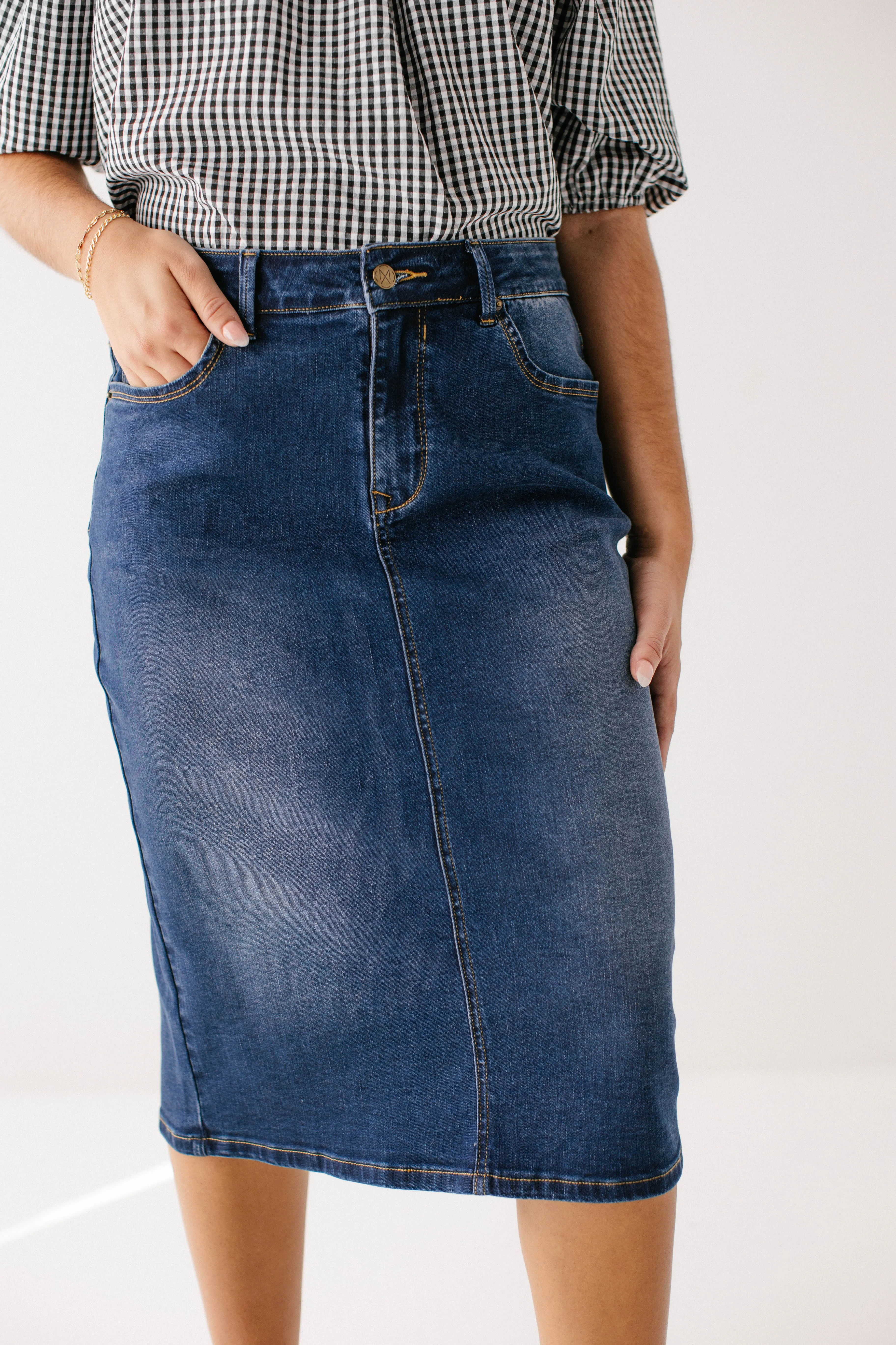 'Wren' Classic Denim Skirt