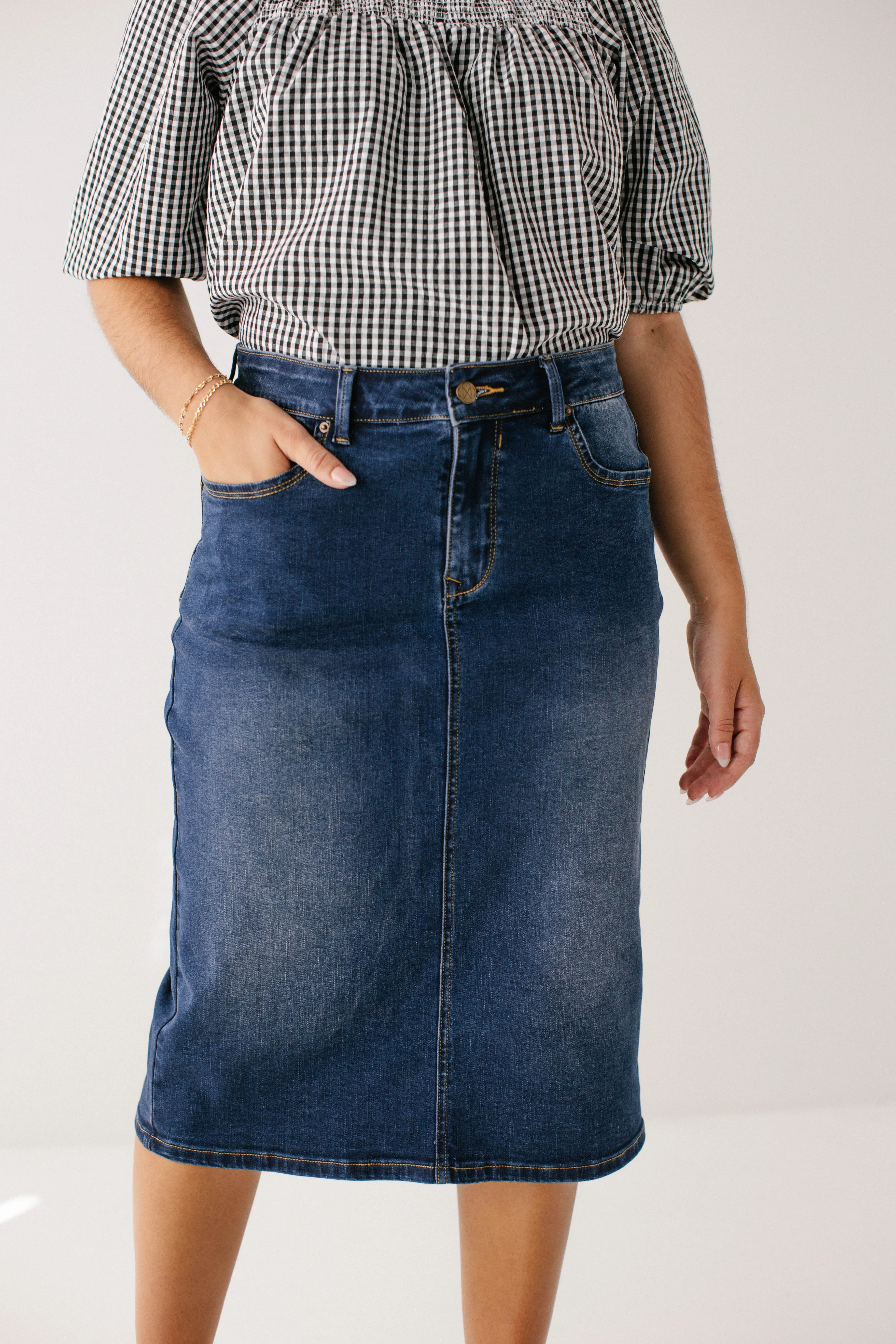 'Wren' Classic Denim Skirt