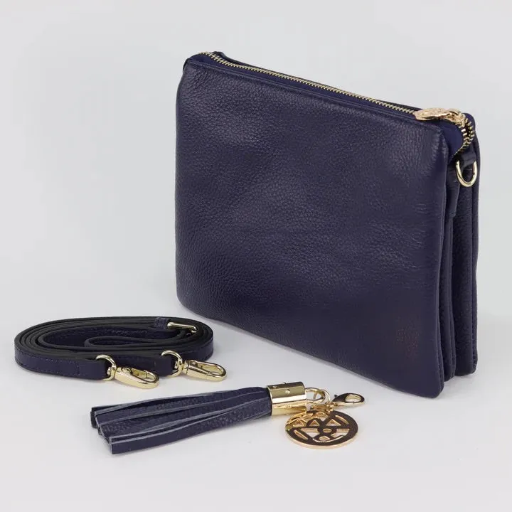 Zac & Willow Tara Navy Crossbody Leather Bag