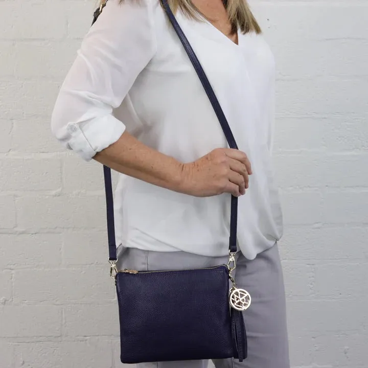 Zac & Willow Tara Navy Crossbody Leather Bag